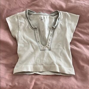 Urban Outfitters-Ribbed Short Sleeve Out from Under Top